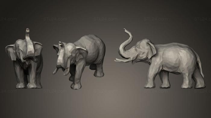 Статуэтки животных (Азиатский слон, STKJ_0158) 3D модель для ЧПУ станка
